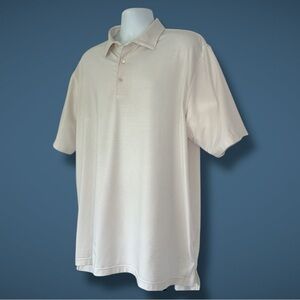 Peter Millar Summer Comfort Polo Shirt Men’s XL Cream Stripe Golf Performance